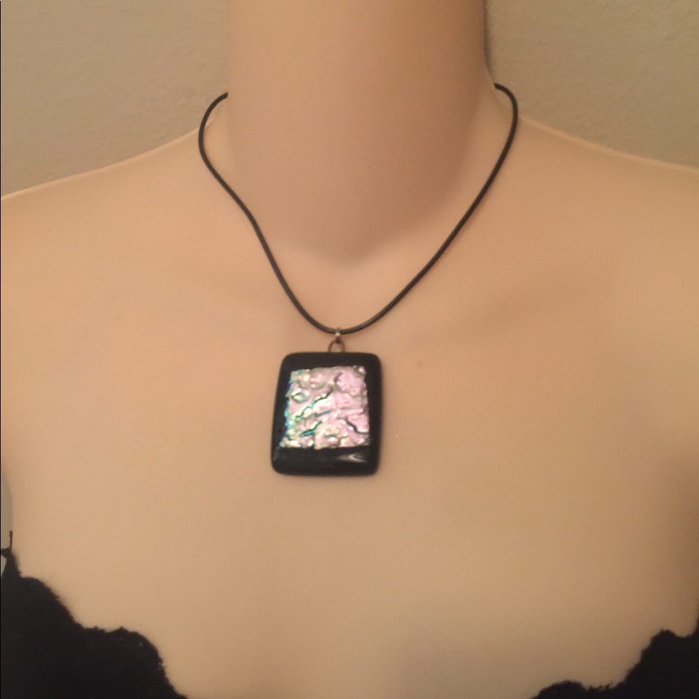 Beautiful dichoric glass artist pendant necklace